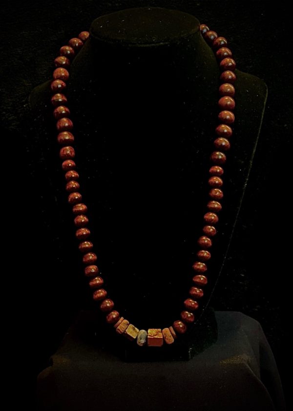 Pyrite Wood Stone Necklace